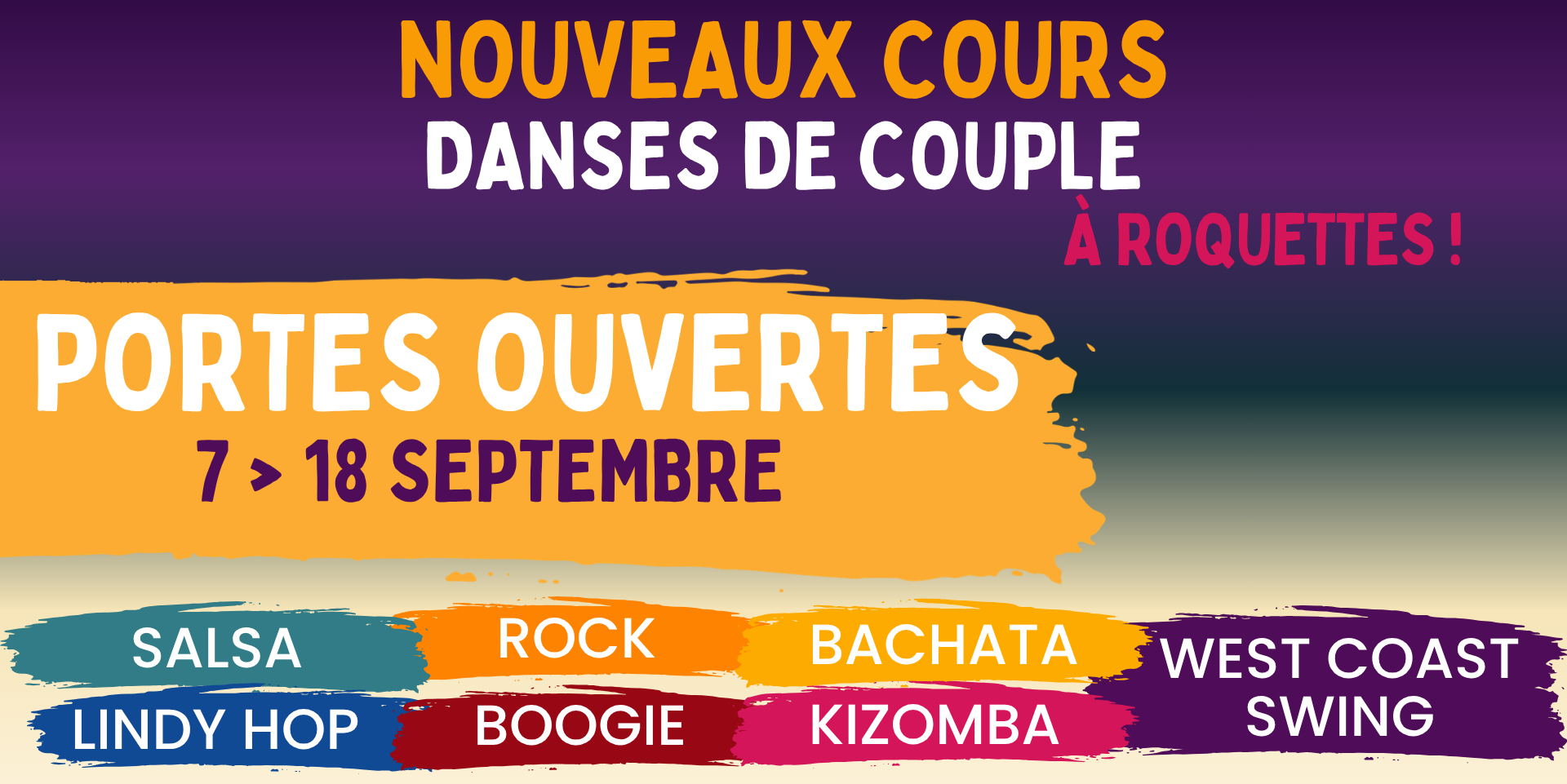 Du 7 au 18 septembre, Ce sont les portes ouvertes de Ça Danse à Roquettes ! C’est l’occasion idéale pour tester plusieurs danses, rencontrer les professeurs et choisir votre style. 2 semaines pour tout tester !